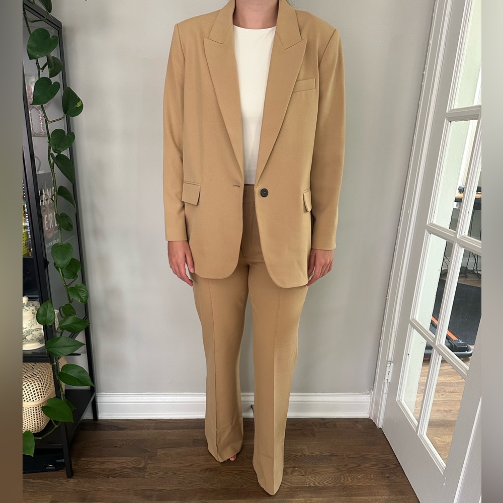 Zara tan pantsuit set, both pieces size XL. Like new, worn once.